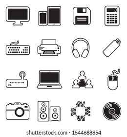 IT Icons. Line With Fill Design. Vector Illustration.