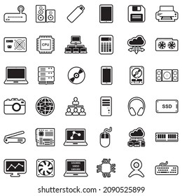 IT Icons. Line With Fill Design. Vector Illustration.