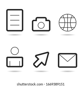 iconos vectorial de línea en gris sobre fondo blanco