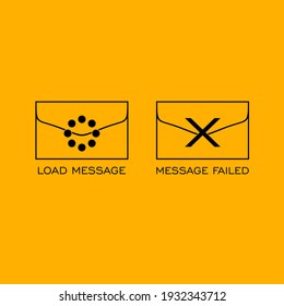 icons load impression and fail messages minimalistic design