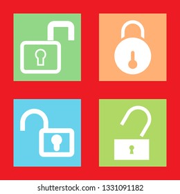Icons for lock security, protection, vector illustration in flat, EPS10.