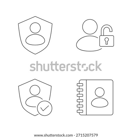 Icons for locked users and address book