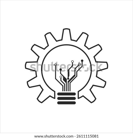 icons or logos with advanced technology concepts, with mechanical artificial intelligence, programming, and electronics