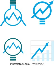 The icons ,logos symbolizing knowledge, the growth