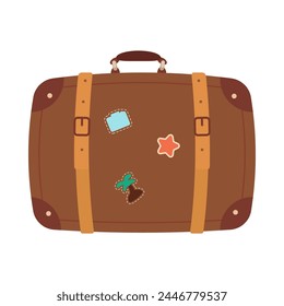 Icons luggage. Flat style summer travel suitcase. Suitcases and backpacks. Vector illustration holiday