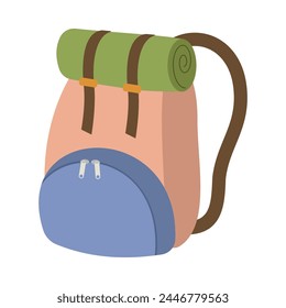 Icons luggage. Flat style summer travel suitcase. Suitcases and backpacks. Vector illustration holiday