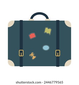 Icons luggage. Flat style summer travel suitcase. Suitcases and backpacks. Vector illustration holiday