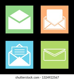 Icons for mail, email, vector illustration in flat, EPS10. 