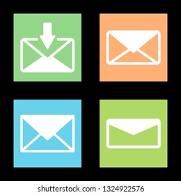Icons for mail, email, vector illustration in flat, EPS10. 