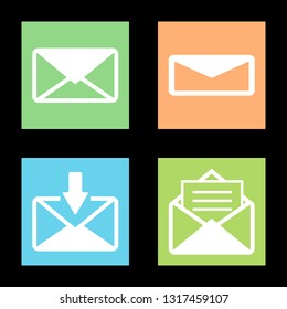 Icons for mail, envelope, message, letter, vector illustration in flat, EPS10.