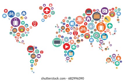 icons map world