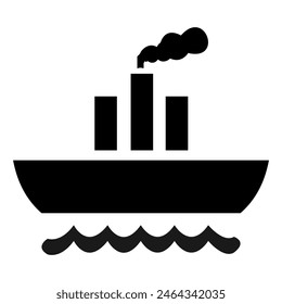 Icons of Marine Ship, Cargo Ship, Marine Vehicle. Vector sea ship illustration