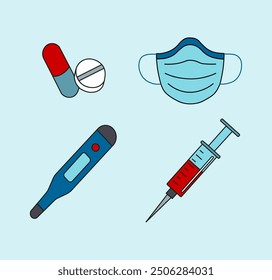 icons of mask ,injection and other things