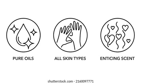 Icons For Massage Oil - Purity, For All Skin Types And Enticing Scent