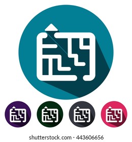 icons maze game flat for Web, Mobile and business