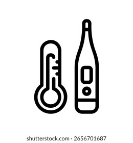 Iconos para medir la temperatura corporal para verificar si hay fiebre