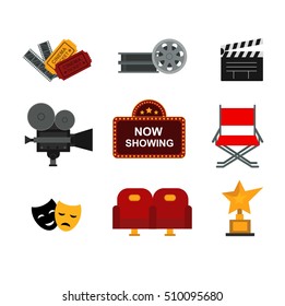 Icons for media cinema symbols vector illustration