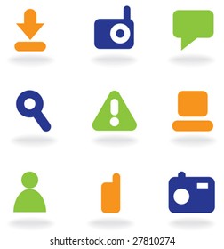 Icons for media content websites. Vector illustration.