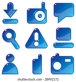 Icons for media content websites. Vector illustration.