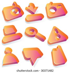 Icons for media content websites. Vector illustration.
