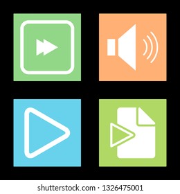 Icons for media player, vector illustration in flat, EPS10.