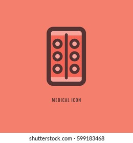 icons Medical drug on pink background
