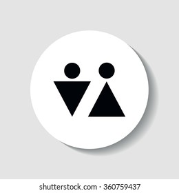 Icons men and women to describe the toilet door