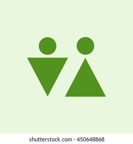 Icons men and women to describe the toilet door