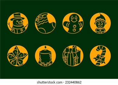 Icons merry Christmas 