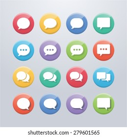 Icons Message, Chat, Talk, Talkative, Discuss, Discussion, Vector Illustration, Colour