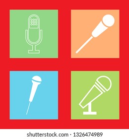 Icons for microphone, vector illustration in flat, EPS10.