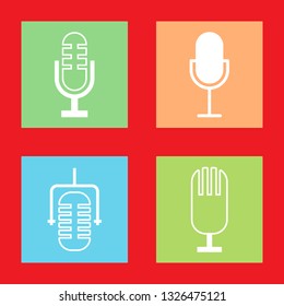 Icons for microphone, vector illustration in flat, EPS10.