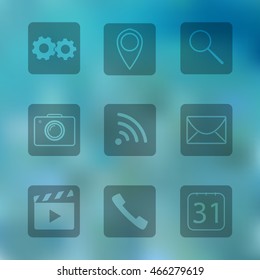 Icons for mobile apps. Vector illustration.