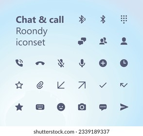 Icons for mobile chat and web call user interface