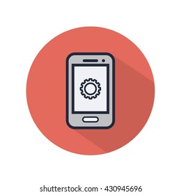 Icons mobile flat design.