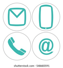 Icons Modern communication blue