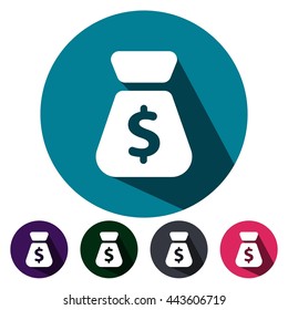 icons money bag flat for Web, Mobile and business