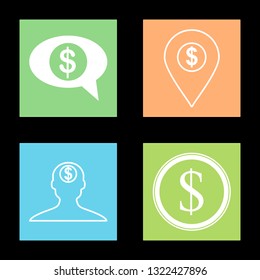 Icons for money currency, transaction, finance, vector illustration in flat, EPS10. 
