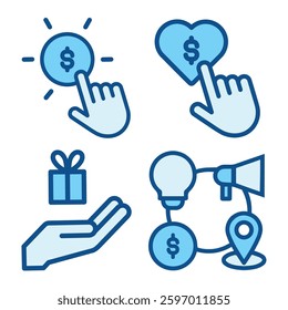 Icons Monoline Business Marketing Advertising