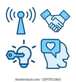 Icons Monoline Business Marketing Advertising