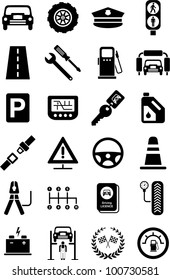 icons of motor vehicles, automobile, traffic, mechanical, safety...