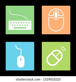 Icons for mouse and keyboard, vector illustration in flat, EPS10.