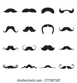 Icons of moustaches. Vector illustration