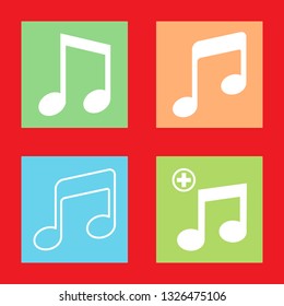 Icons for music note, vector illustration in flat, EPS10.