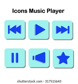 Icons Music Player,Vector illustration.
