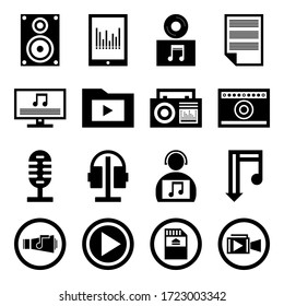 Icons Music set vector And illustration