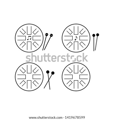 Icons of musical instrument hapi drum for logo