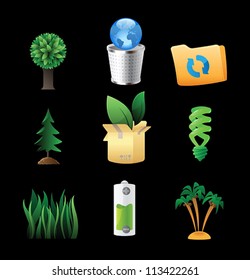 Icons for nature, energy and ecology. Vector illustration.