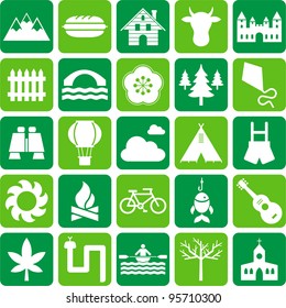 icons of nature, mountain and outdoor activities