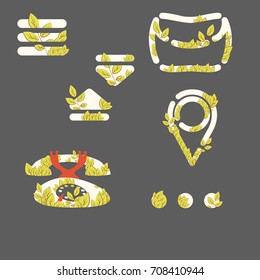 icons for navigation and contacts for mobile applications and web sites